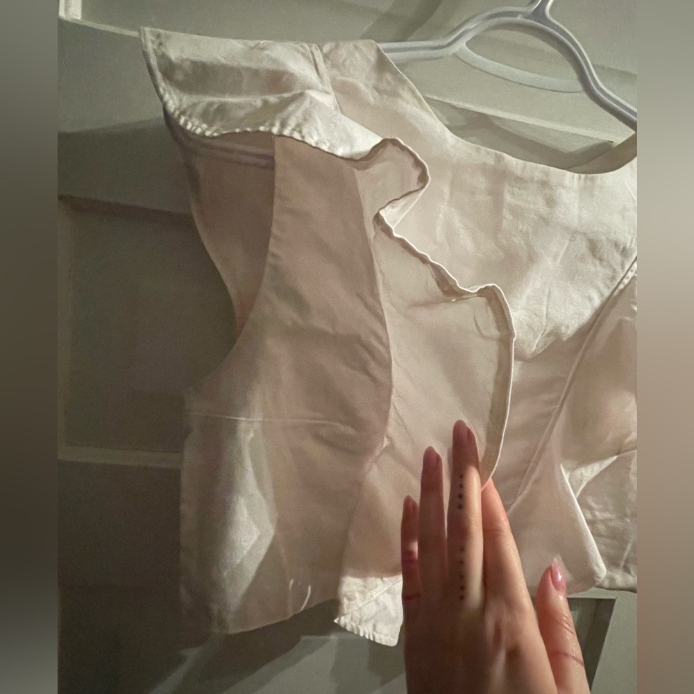 Handmade Cream Ruffle Tank - Picture 3 of 9